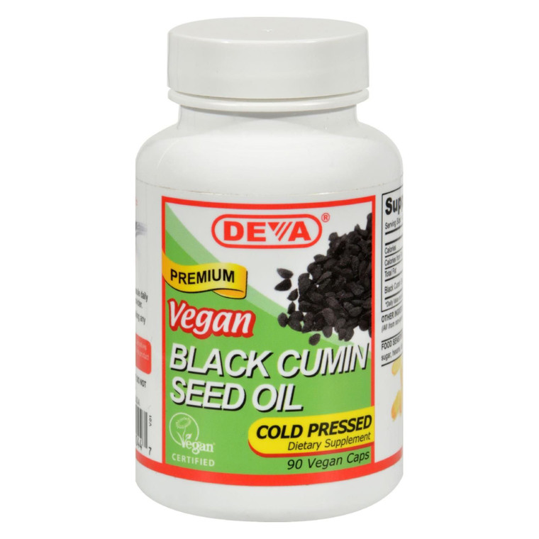 Deva Vegan Vitamins - Black Cumin Seed Oil - 90 Vegan Capsules - J C Herbal Products