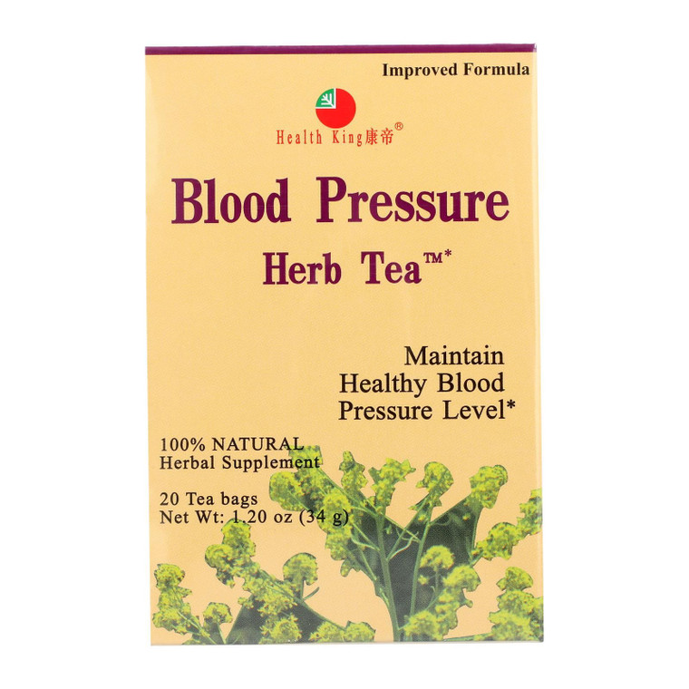 Health King Blood Pressure Tea - 20 Tea Bags - J C Herbal Products