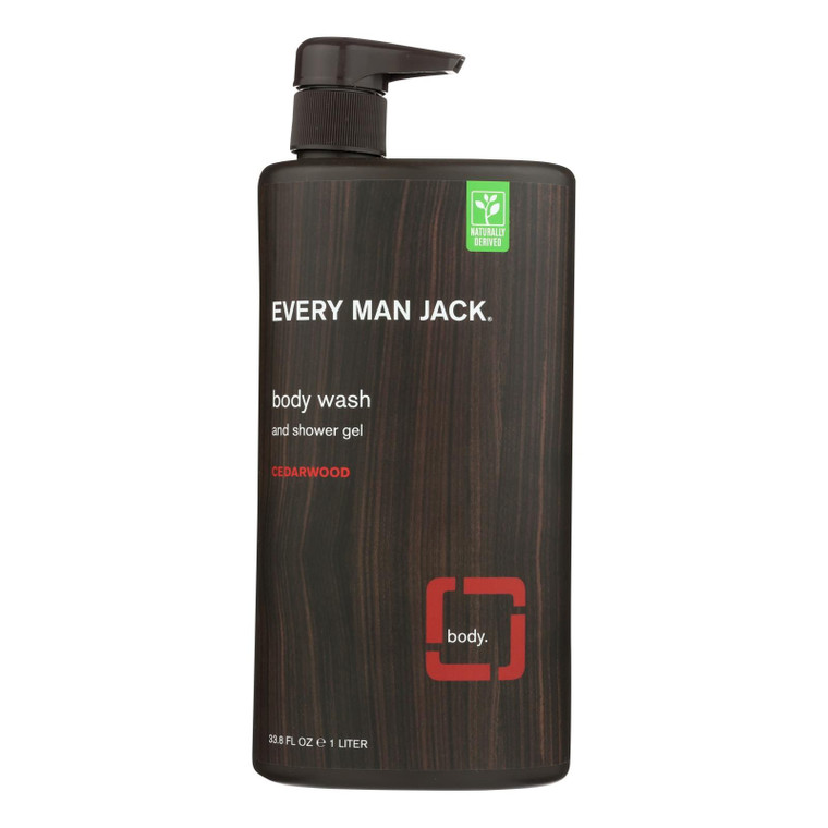 Every Man Jack Body Wash Cedarwood Body Wash - Case Of 33.8 - 33.8 Fl Oz. - J C Herbal Products