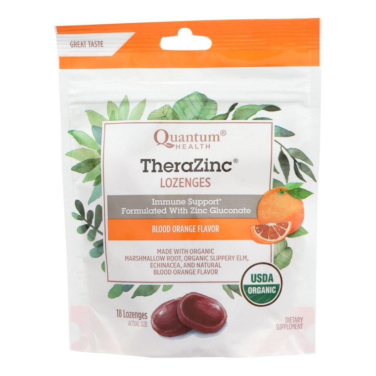 Quantum Research Thera Zinc Lozenges - Blood Orange - 18 Count - J C Herbal Products