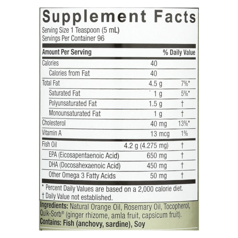 Nature's Answer - Liquid Omega-3 Fish Oil - 16 Fl Oz - J C Herbal Products
