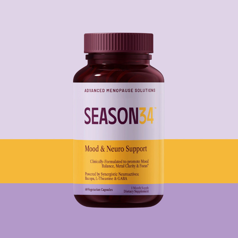 SEASON34 Menopause Mood & Memory Support for Women 40+ 60 Capsules - J C Herbal Products