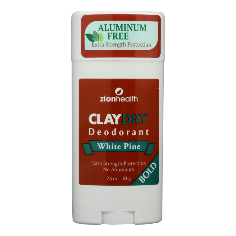 Zion Health Claydry Silk Deodorant - White Pine - 2.5 Oz - J C Herbal Products