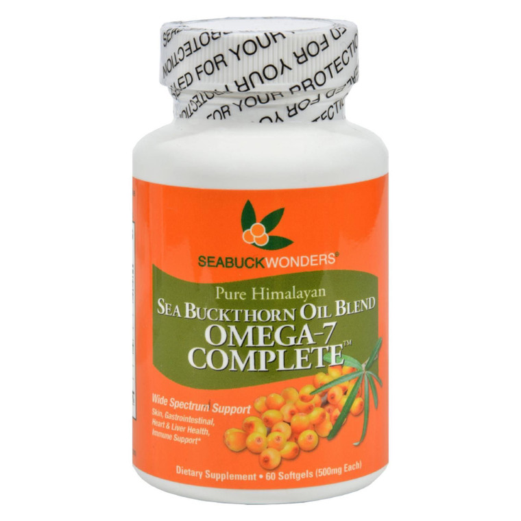 Seabuck Wonders Sea Buckthorn Omega 7 Complete - 500 Mg - 60 Softgels - J C Herbal Products