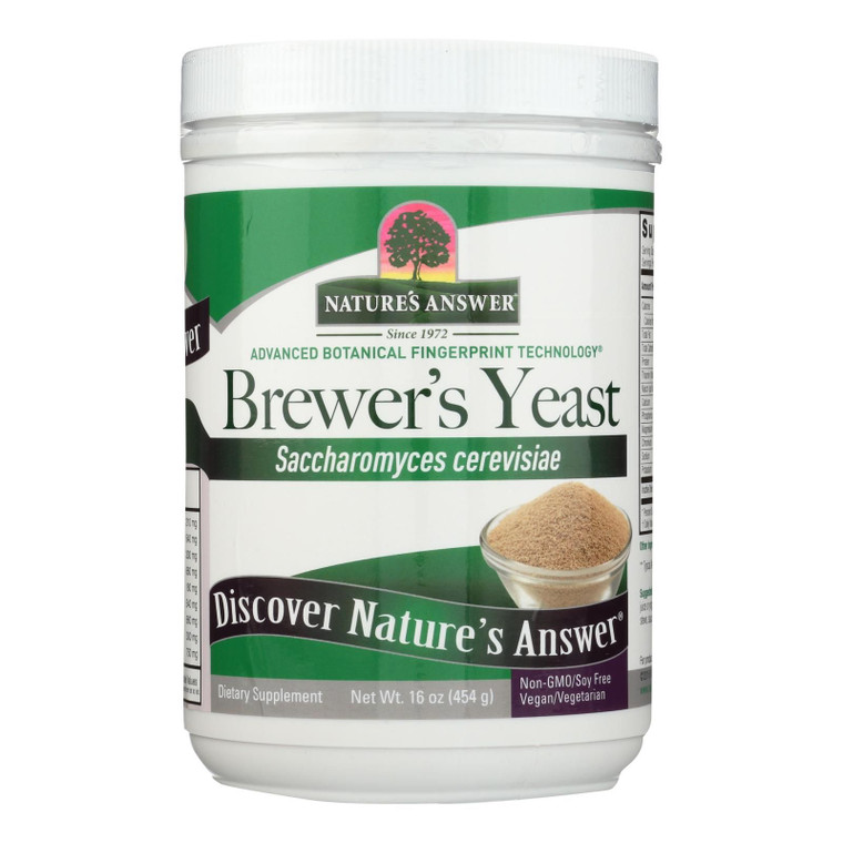 Nature's Answer - Brewers Yeast - Gluten Free - 16 Oz - J C Herbal Products