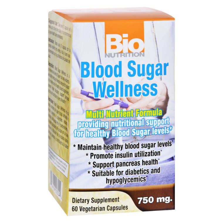 Bio Nutrition - Blood Sugar Wellness - 60 Vegetarian Capsules - J C Herbal Products