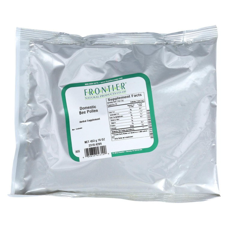 Frontier Herb Bee Pollen Domestice - Single Bulk Item - 1lb - J C Herbal Products