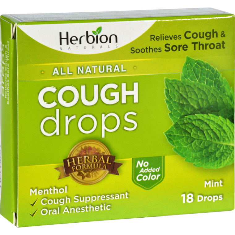 Herbion Naturals Cough Drops - All Natural - Mint - 18 Drops Herbion Naturals Cough Drops - All Natural - Mint - 18 Drops