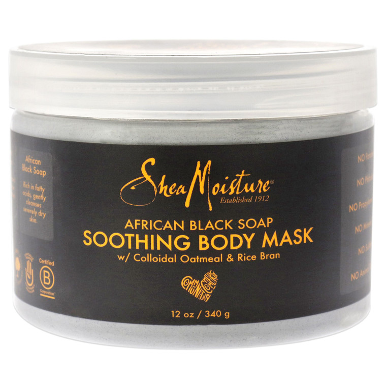 African Black Soap Soothing Body Mask by Shea Moisture for Unisex - 12 oz Mask - J C Herbal Products
