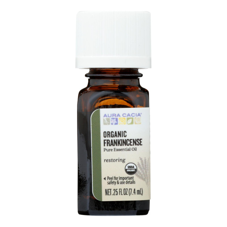 Aura Cacia - Organic Essential Oil - Frankincense - .25 Fl Oz Aura Cacia - Organic Essential Oil - Frankincense - .25 Fl Oz