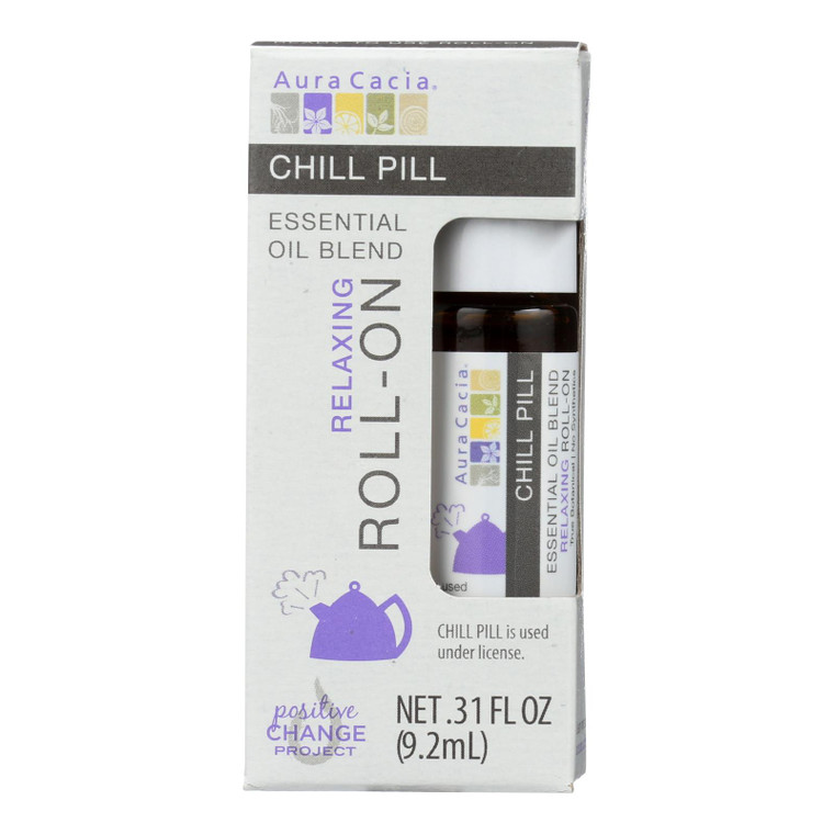 Aura Cacia - Roll On Essential Oil - Chill Pill - Case Of 4 - .31 Fl Oz Aura Cacia - Roll On Essential Oil - Chill Pill - Case Of 4 - .31 Fl Oz