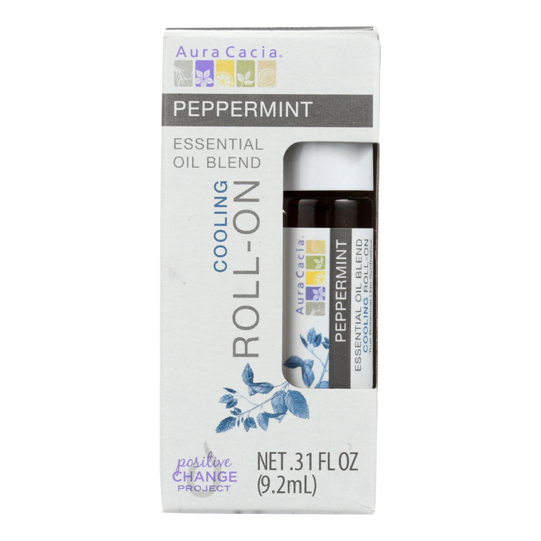Aura Cacia - Roll On Essential Oil - Peppermint - Case Of 4 - .31 Fl Oz Aura Cacia - Roll On Essential Oil - Peppermint - Case Of 4 - .31 Fl Oz