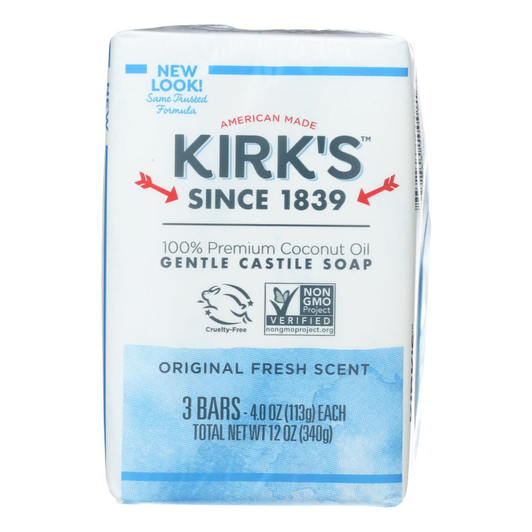 Kirk's Natural Castile Soap Original - 4 Oz Each / Pack Of 3 Kirk's Natural Castile Soap Original - 4 Oz Each / Pack Of 3