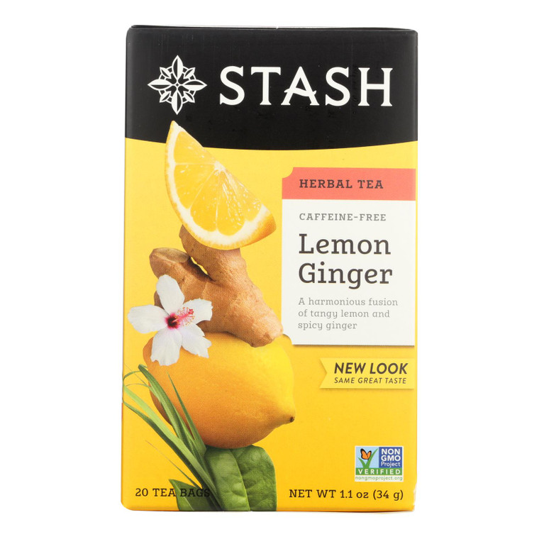Stash Tea - Herbal - Lemon Ginger - 20 Bags - Case Of 6 Stash Tea - Herbal - Lemon Ginger - 20 Bags - Case Of 6