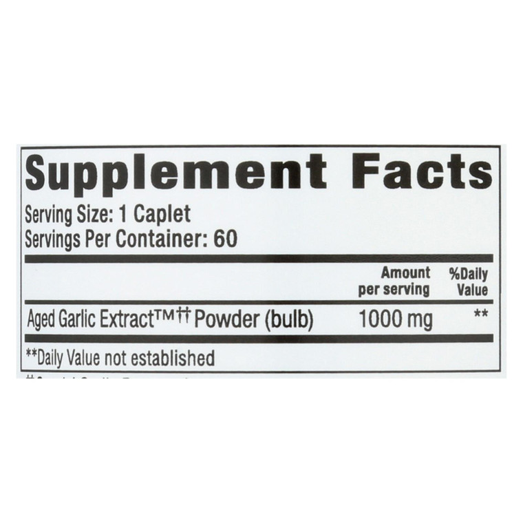 Kyolic - Aged Garlic Extract One Per Day Cardiovascular - 1000 Mg - 60 Caplets Kyolic - Aged Garlic Extract One Per Day Cardiovascular - 1000 Mg - 60 Caplets