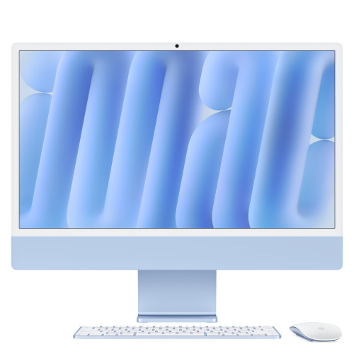 iMac 24in Retina 4.5K - Blue - M4 (10-core CPU / 10-core GPU) - 16GB - 512GB SSD - Magic Kb w/Touch ID - GbE