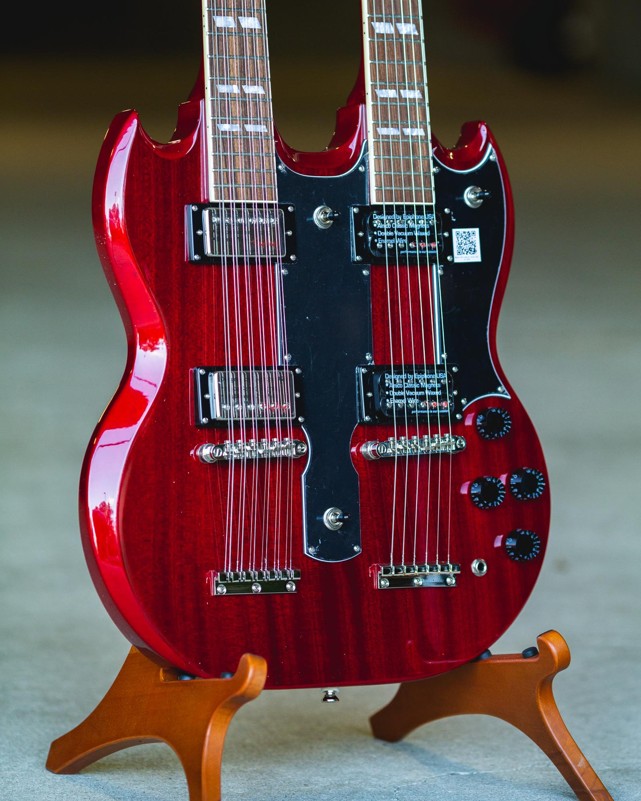 Epiphone G1275 Double Neck Cherry On sale at Guitar World Australia