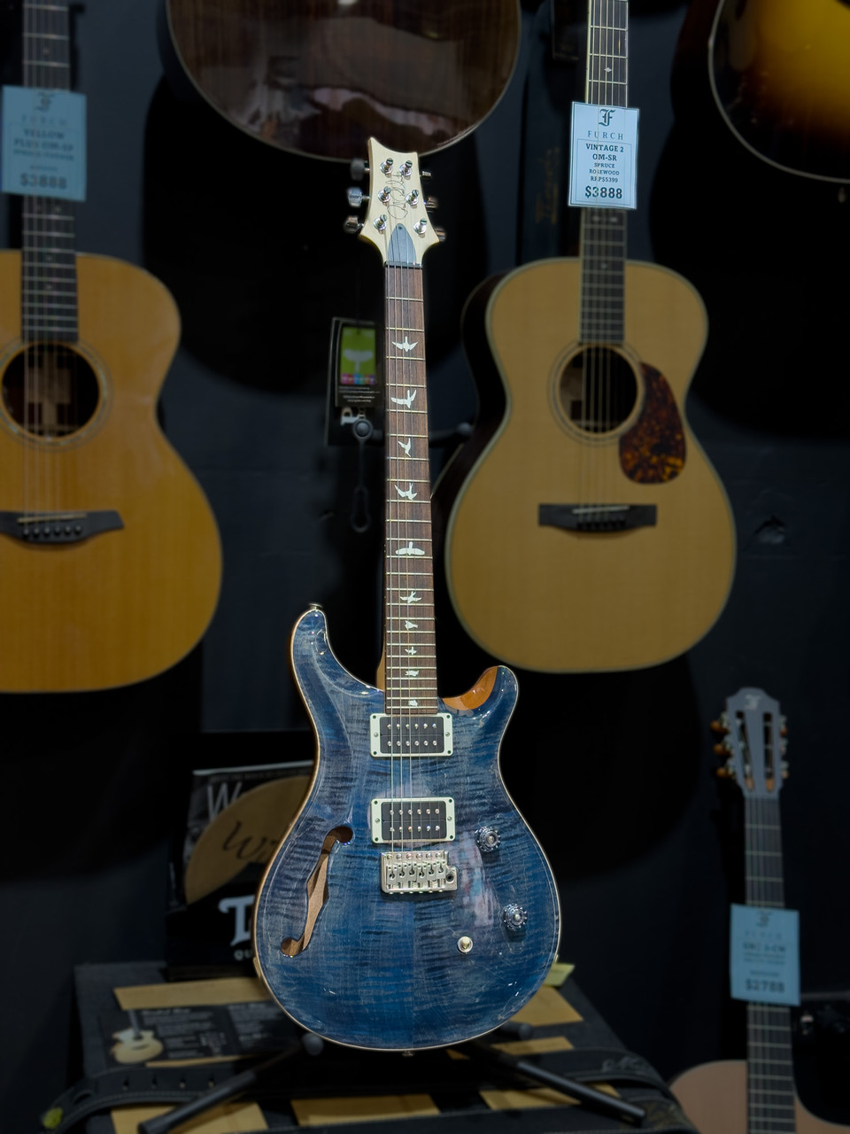 PRS CE 24 SEMI HOLLOW Blue Matteo - On Sale at Guitar World Australia