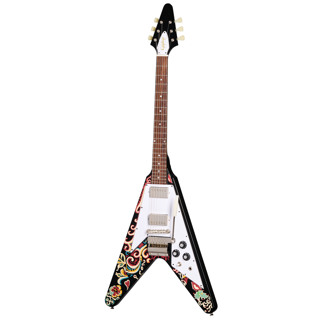 ④ EPIPHONE JimiHendrix LoveDrops FlyingV Epiphone's Jimi Hendrix “Love Drops” Flying V is a painstaking