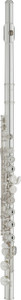 Yamaha YFL-212 Student Flute in silver plate, front view