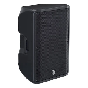 Yamaha DBR15 15-inch powered PA speaker in Black, front view of the grille and cabinet