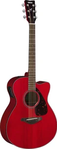 Yamaha FSX800CRR in Ruby Red, front view showing the cutaway body and SYSTEM66 preamp
