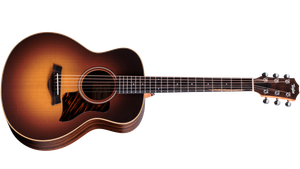 Taylor GS Mini-e Rosewood SB front view in matte sunburst with firestripe pickguard