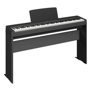 Yamaha P143B digital piano in black, front view