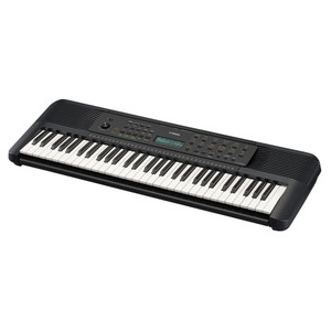 Yamaha PSR-E283 61-key beginner keyboard in black, three-quarter view