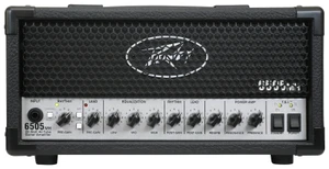 Peavey 6505MH mini valve amp head, front view of the control panel and honeycomb grille