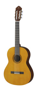 Yamaha CS40 3/4 classical guitar, front view showing the spruce top and decal rosette