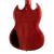 Back of the Gibson SG Standard '61 body showing the mahogany grain and black control cover in Vintage Cherry
