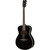 Yamaha FS820BL Concert in Black, front view of the gloss black body and black pickguard