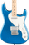 Squier Paranormal Stratocaster Deluxe fingerboard detail, maple board with black dot inlays and narrow-tall frets