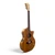 Cole Clark TL2EC-BLBLR-HUM all-blackwood Thinline acoustic guitar, three-quarter front view showing the bridge-position humbucker, top-mounted volume and tone knobs and the side preamp