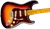 Fender American Professional Stratocaster in 3-Color Sunburst, body close-up showing the pickups, controls and bridge