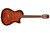 Cordoba Stage Edge Burst nylon-string electric, full front view with flamed maple top and soundport