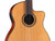 Cordoba Fusion 12 Natural CD cutaway, rosette and preamp, close-up of the upper bout