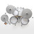 EFNOTE Aura 70 overhead view of the kit layout with 14 inch hi-hat, 16 inch crash and 20 inch ride