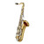 Yamaha YTS26 student tenor saxophone in gold lacquer with nickel-plated keys, front view