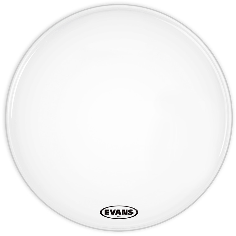 Evans MX2 White Marching Bass Drum Head, 20 Inch