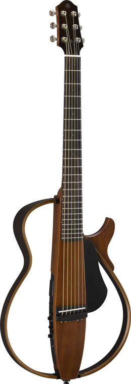 Yamaha SLG200S Silent Guitar in Natural, front view with the frame fitted