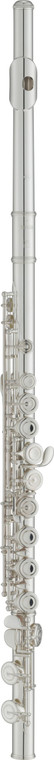 Yamaha YFL-222 Student Flute in silver plate, front view