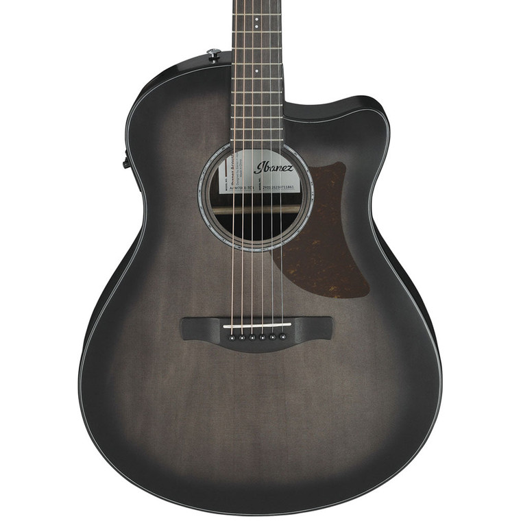 Ibanez AAM70CETBN Electro Acoustic Guitar Transparent Charcoal Burst Low Gloss