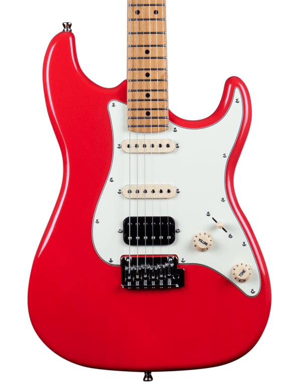 JET GUITARS JS-400 ELECTRIC GUITAR HSS ROASTED MN CORAL RED