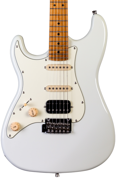 JET GUITARS JS-400 LEFT-HANDED ELECTRIC GUITAR HSS ROASTED MN OLYMPIC WHITE