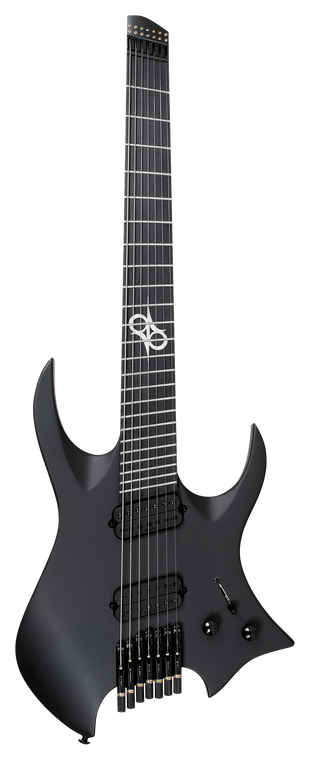 Solar H2.7C 7-String Electric Guitar – Carbon Black Matte — front view