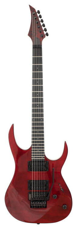 S by Solar SB4.6 FRFBR Electric Guitar – Flame Blood Red — front view