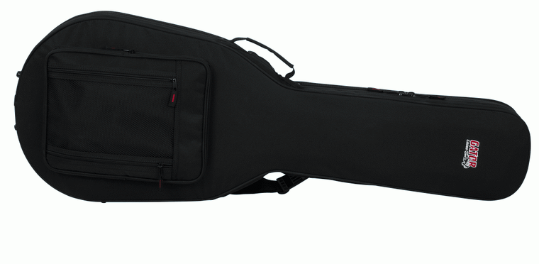 Gator GL-LPS lightweight single-cutaway guitar case, closed exterior with zip pocket