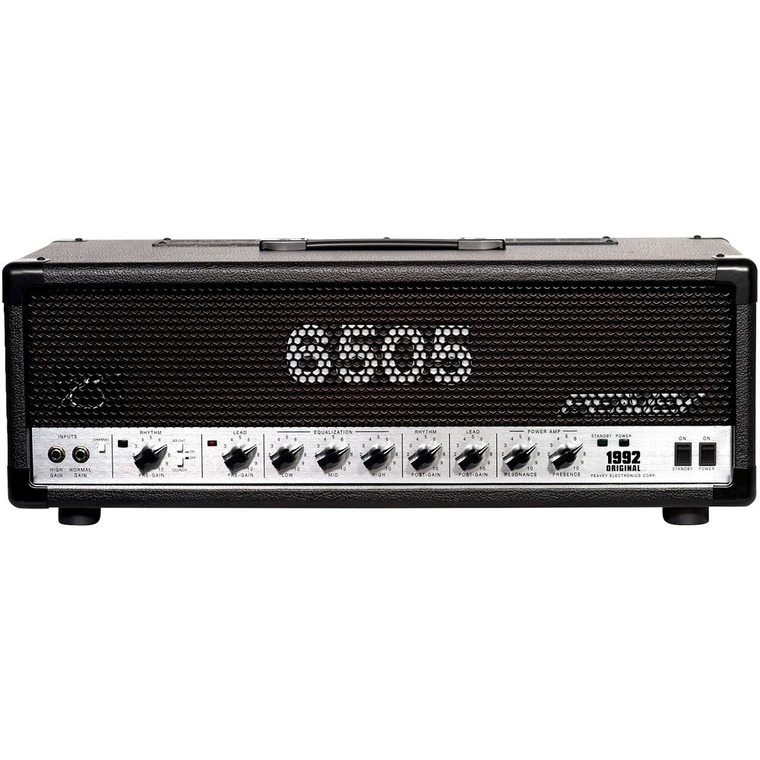 Peavey 6505 1992 Original valve amp head, front view of the control panel and 6505 grille cut-out